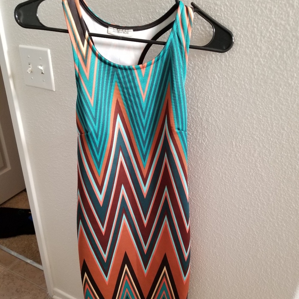 Colorful zig zag pattern dress